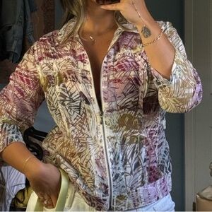 Coldwater Creek Purple and Cream Utility Jacket